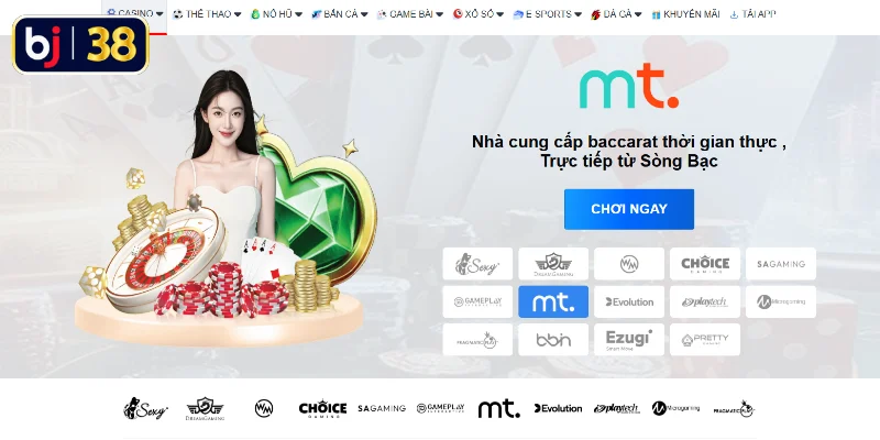 Những đối tác cung cấp game casino uy tín của BJ38